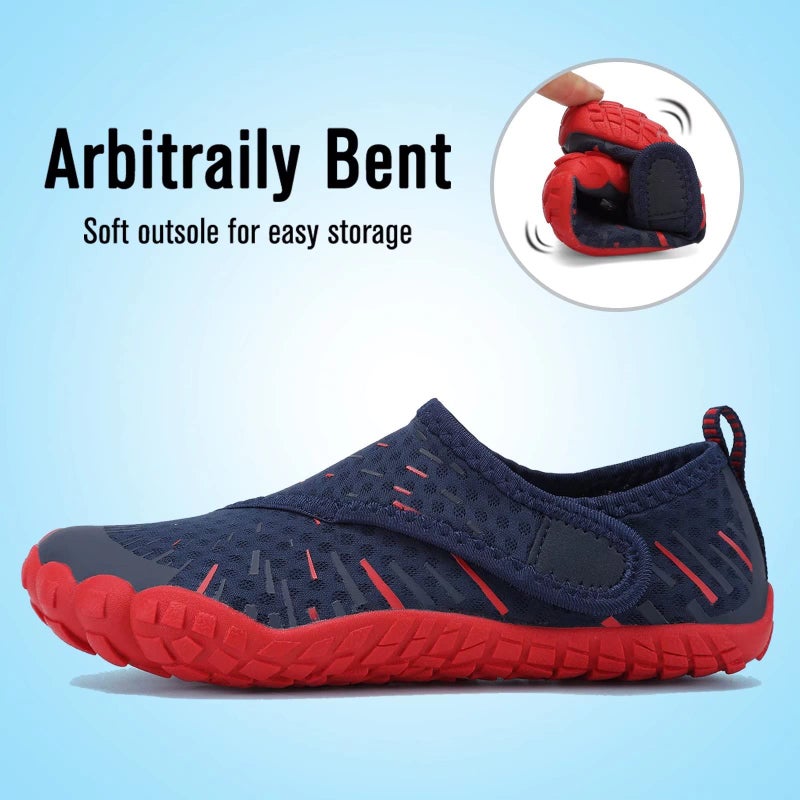 CIOR Boys & Girls Water Shoes Sports Aqua Athletic Sneakers Lightweight Sport Shoes(Toddler/Little Kid/Big Kid) U1ELJSX011-Navy.red-29 - Image 4